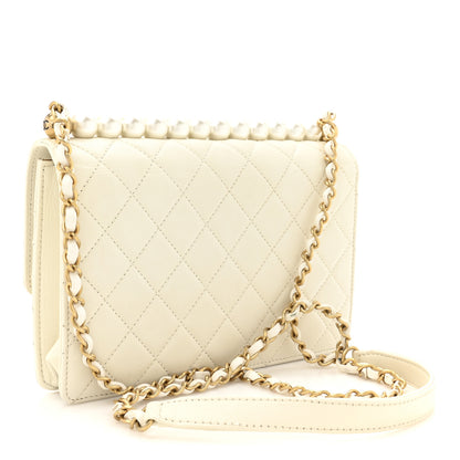 Chanel Lambskin Quilted Small Chic Pearls Flap White 3 of 12