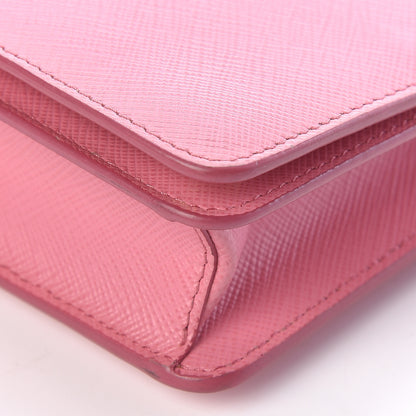 Prada Saffiano Metal Phone Wristlet Crossbody Wallet Begonia 9 of 9