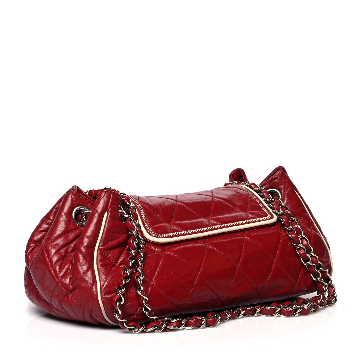 Chanel Lambskin Quilted East West Accordion Flap Light Bordeaux 3 of 15