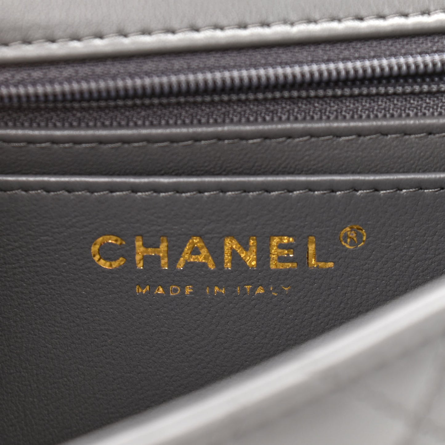 Lambskin Quilted Mini Top Handle Rectangular Flap Dark Grey