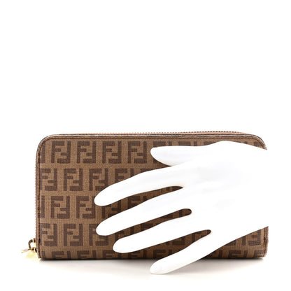Fendi Zucchino Spalmati Forever Zip Around Wallet Nocciola 2 of 12