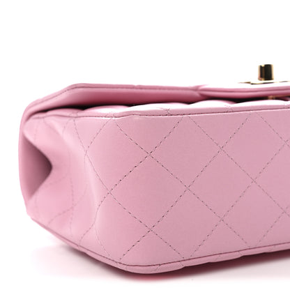Chanel Lambskin Quilted Mini Top Handle Rectangular Flap Pink 9 of 10