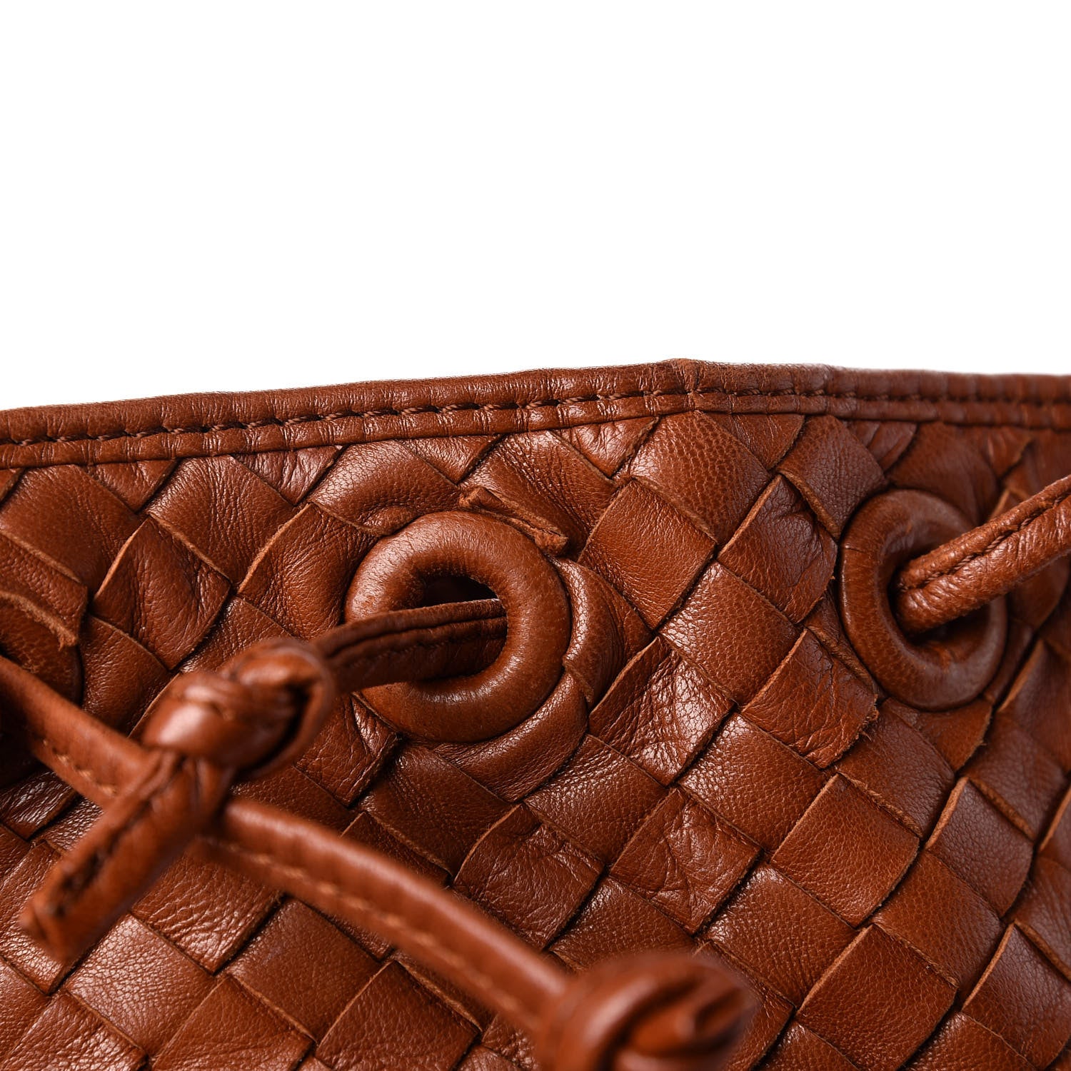 Bottega Veneta Nappa Intrecciato Drawstring Bucket Bag Tan 13 of 19