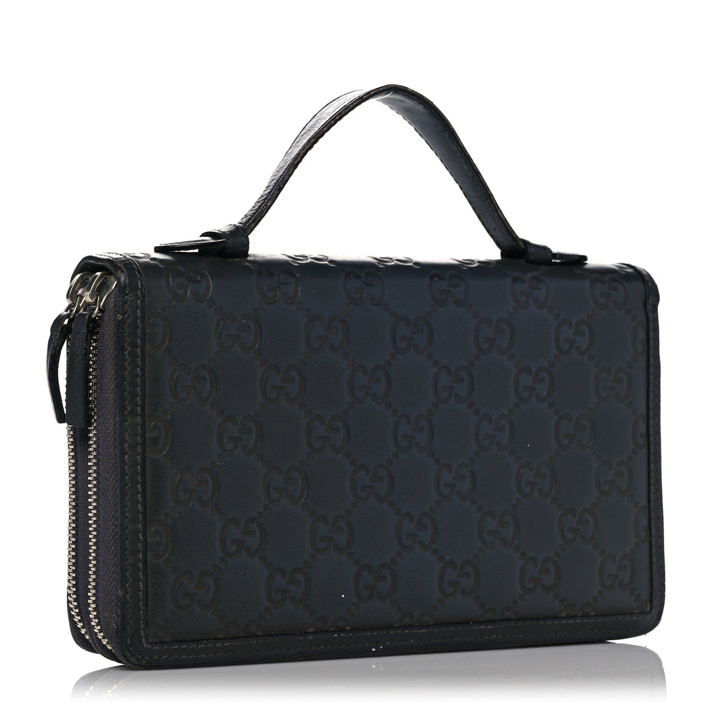 Guccissima Signature Travel Document Case Grey
