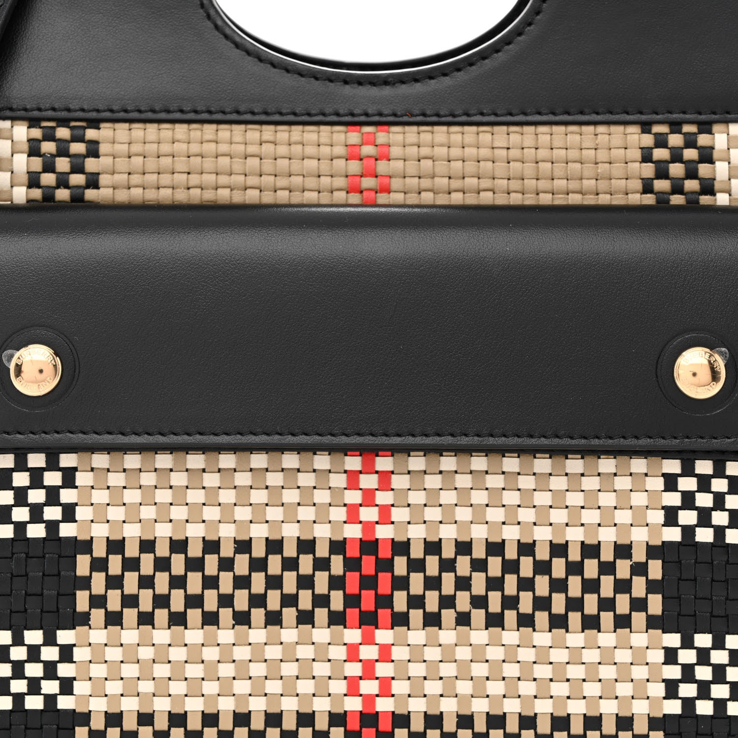 Burberry Calfskin Check Mini Pocket Bag Black 8 of 10