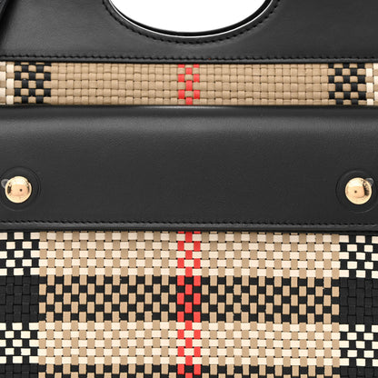 Burberry Calfskin Check Mini Pocket Bag Black 8 of 10