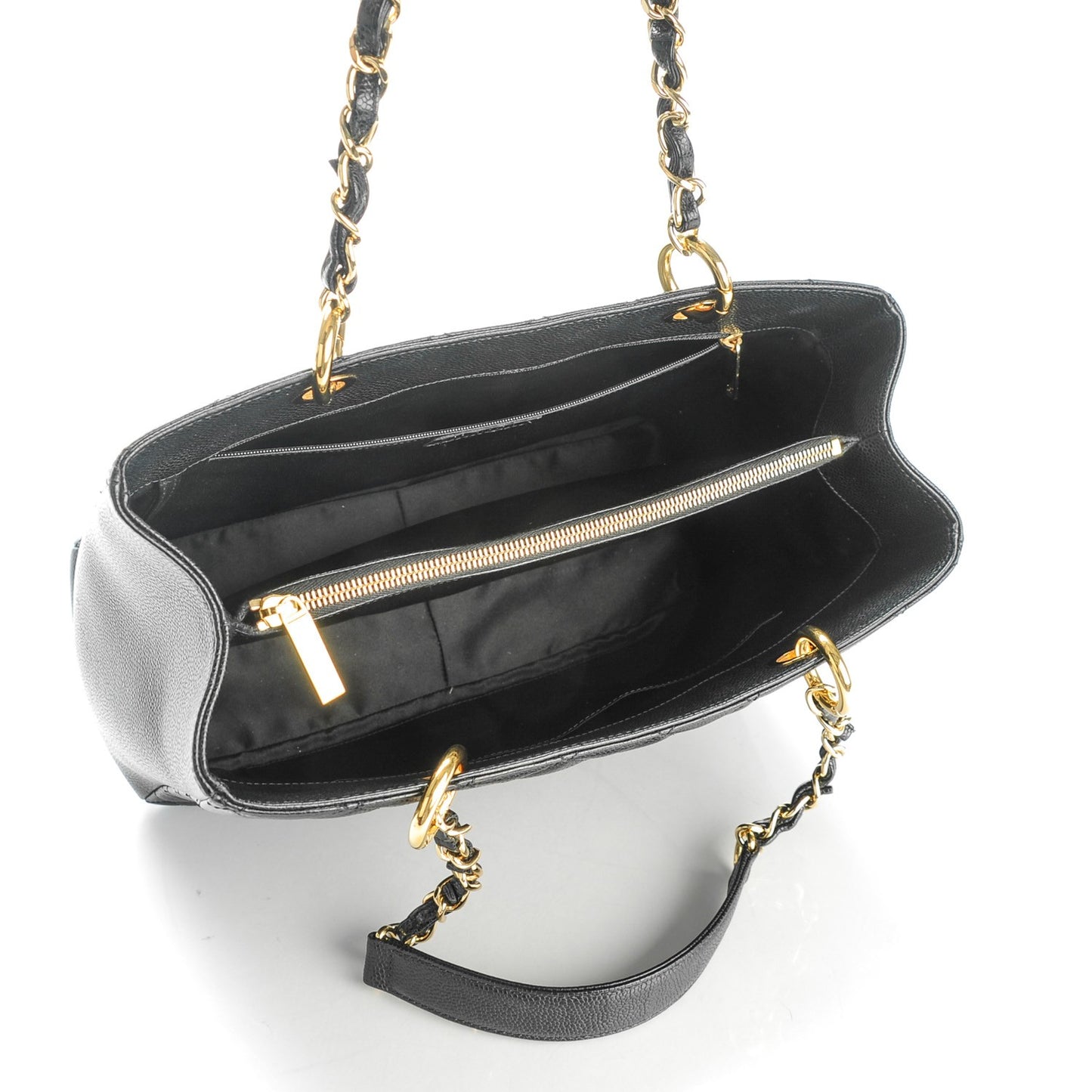 Caviar Quilted Grand Shopping Tote GST Black