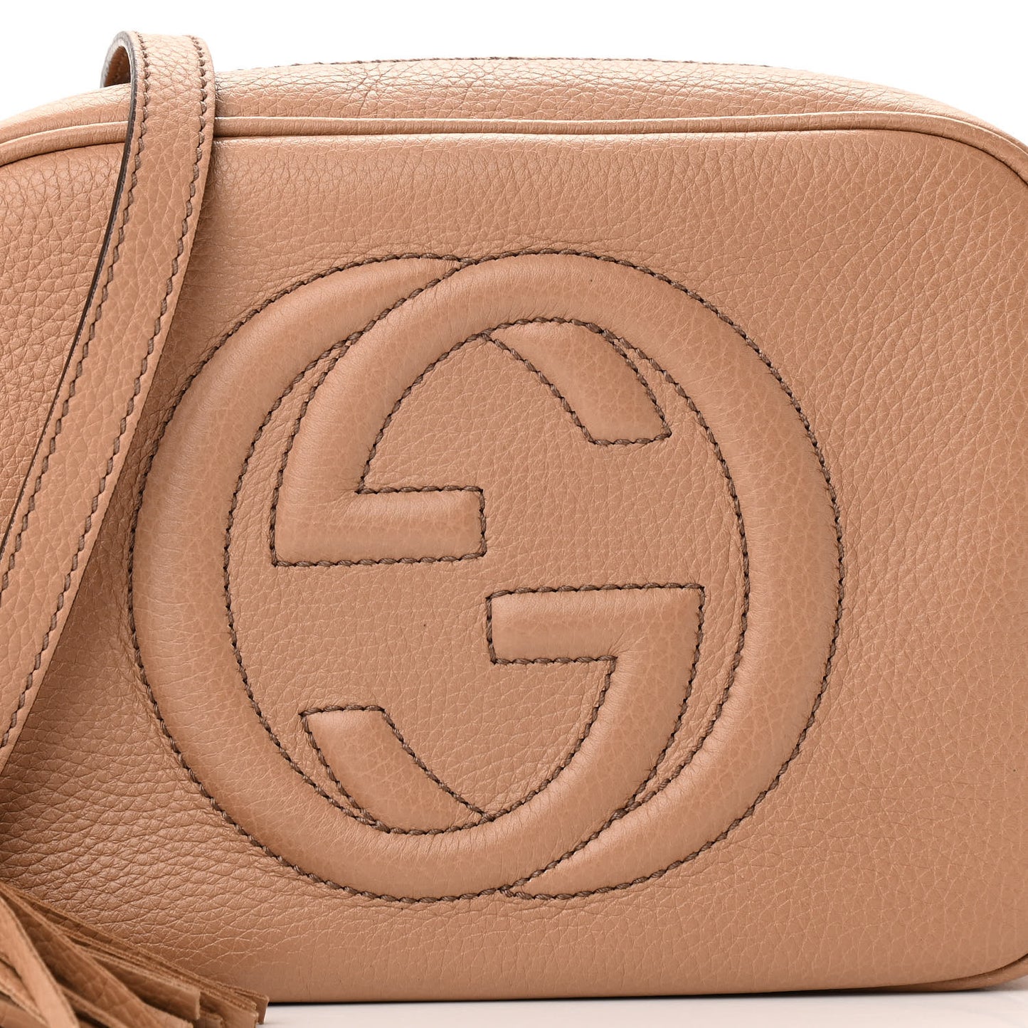 Pebbled Calfskin Small Soho Disco Bag Camelia
