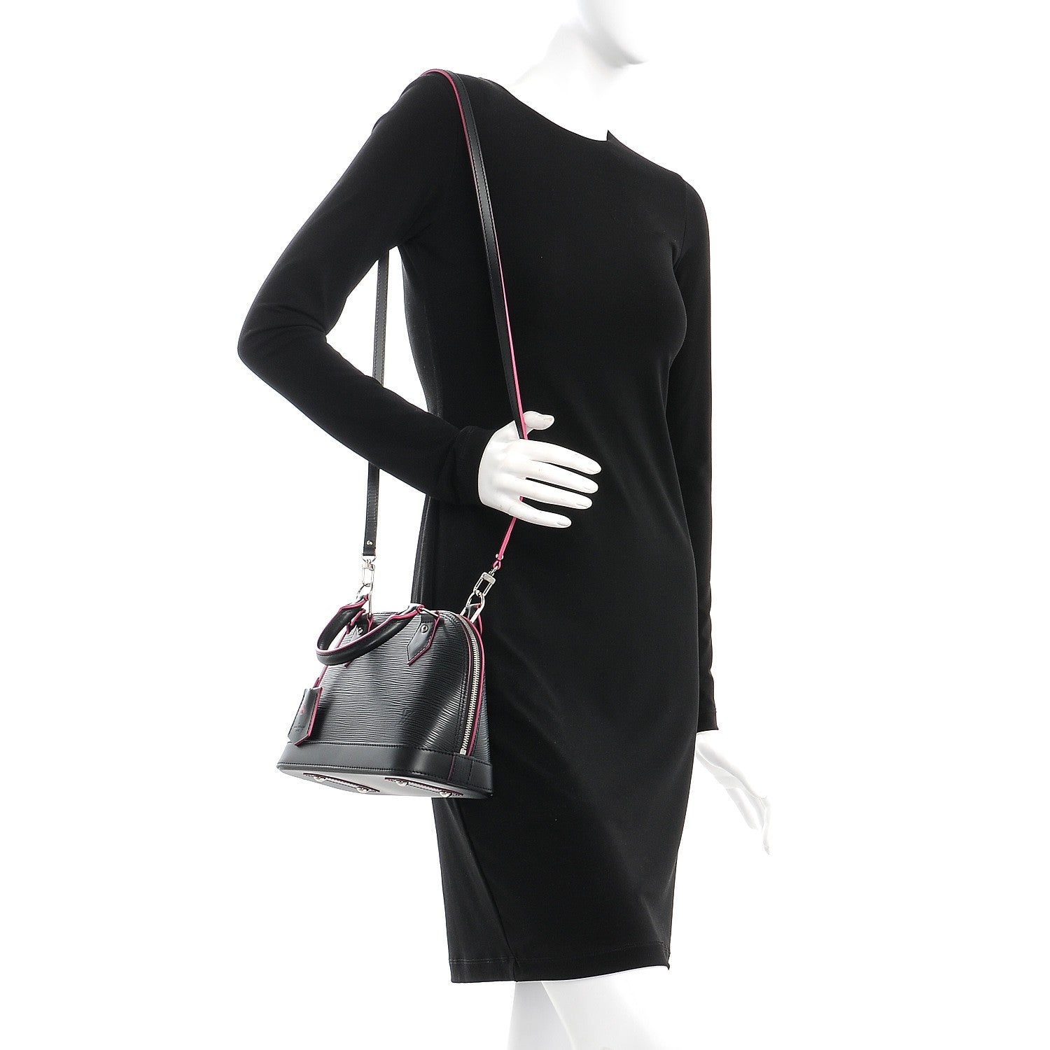 Louis Vuitton Epi Alma BB Black Hot Pink 2 of 10