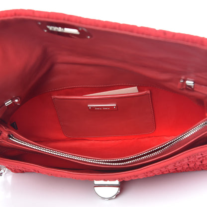 Miu Miu Faille Matelasse Crystal Flap Clutch Fuoco 6 of 11