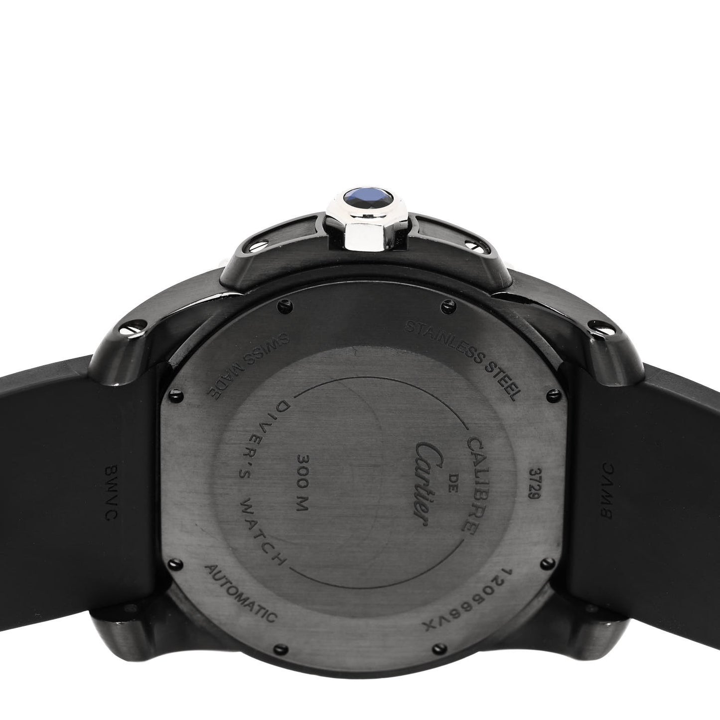 Stainless Steel Rubber 42mm Calibre de Cartier Diver Automatic Watch Black