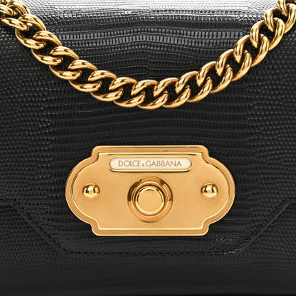 Dolce & Gabbana Iguana Calfskin Embossed Mini Welcome Crossbody Bag Black 15 of 15