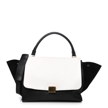 Celine Smooth Calfskin Suede Medium Bi-Color Trapeze Black 1 of 4