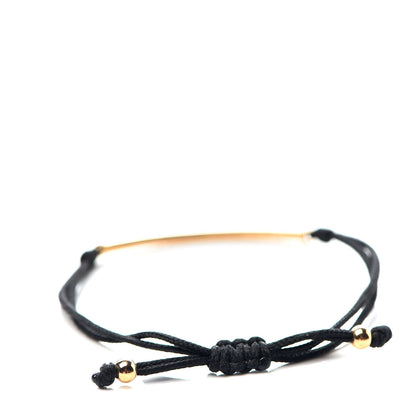 Tiffany 18K Rose Gold Pink Sapphire Metro Bar Cord Bracelet 2 of 4