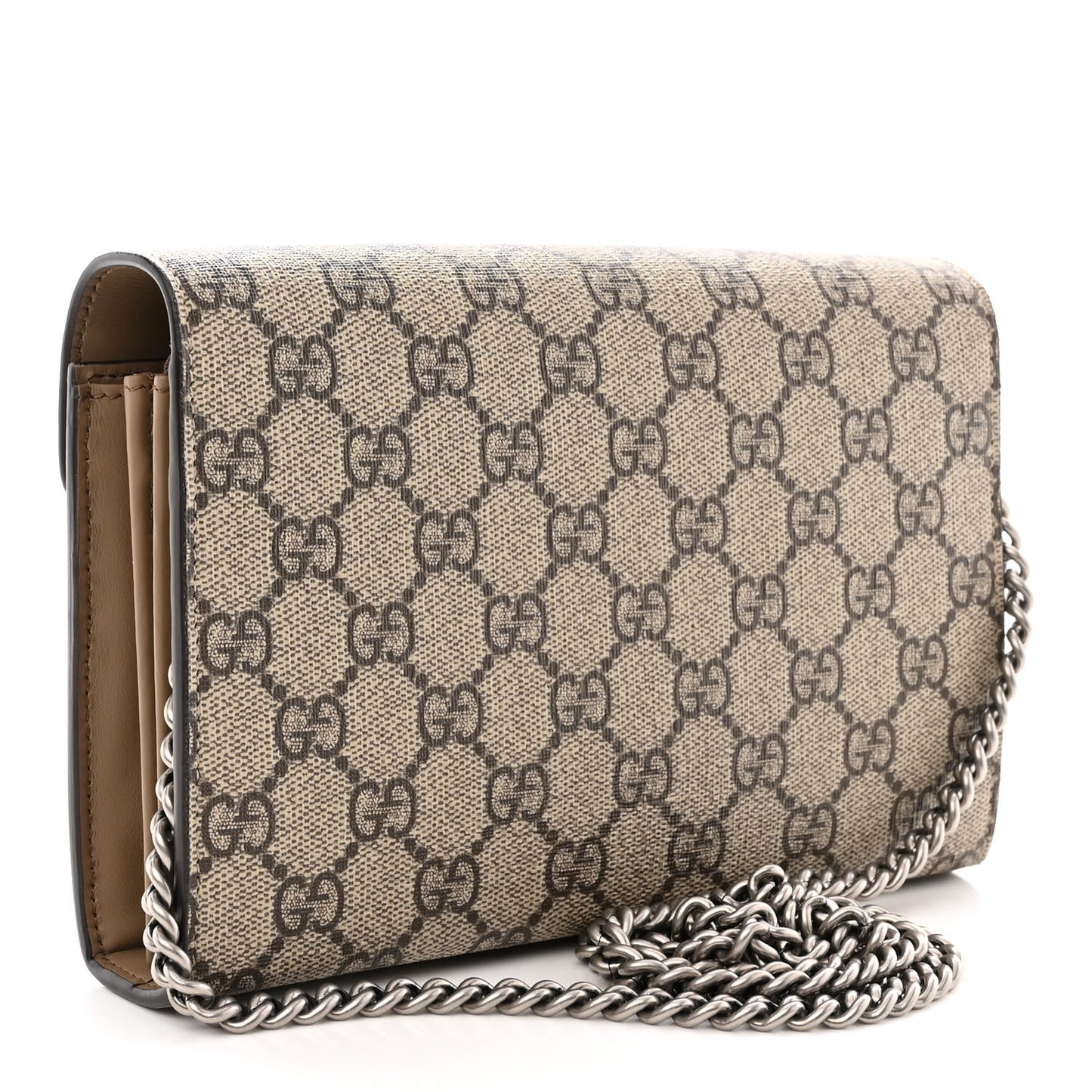 GG Supreme Monogram Mini Dionysus Chain Wallet Beige Taupe
