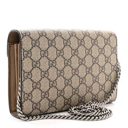 Gucci GG Supreme Monogram Mini Dionysus Chain Wallet Beige Taupe 3 of 11