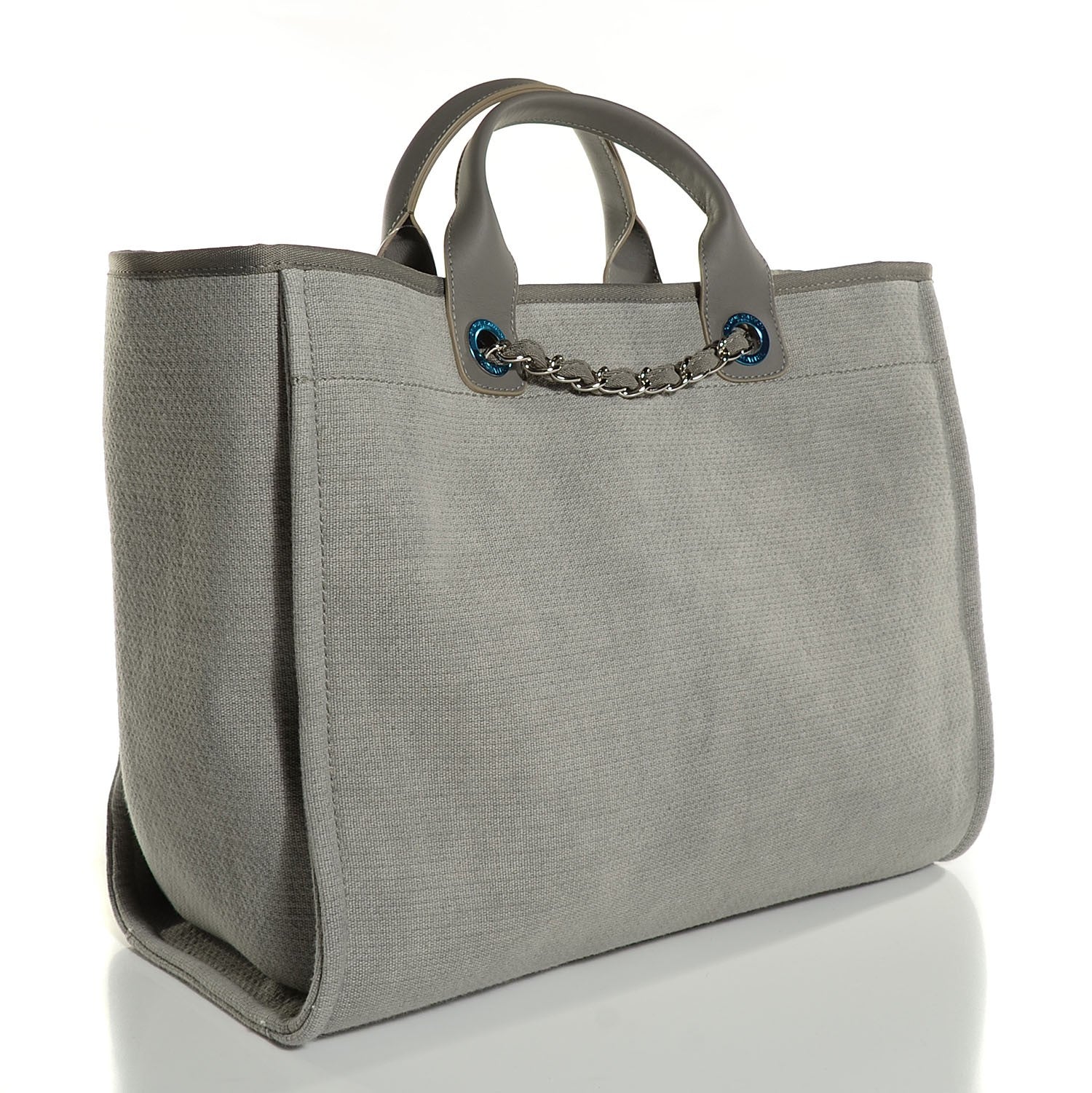 Chanel Canvas Deauville Large Tote Grey 3 of 8