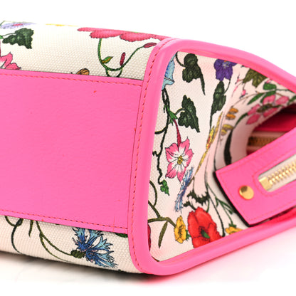 Gucci Canvas Medium Flora Tote Fuchsia 8 of 15
