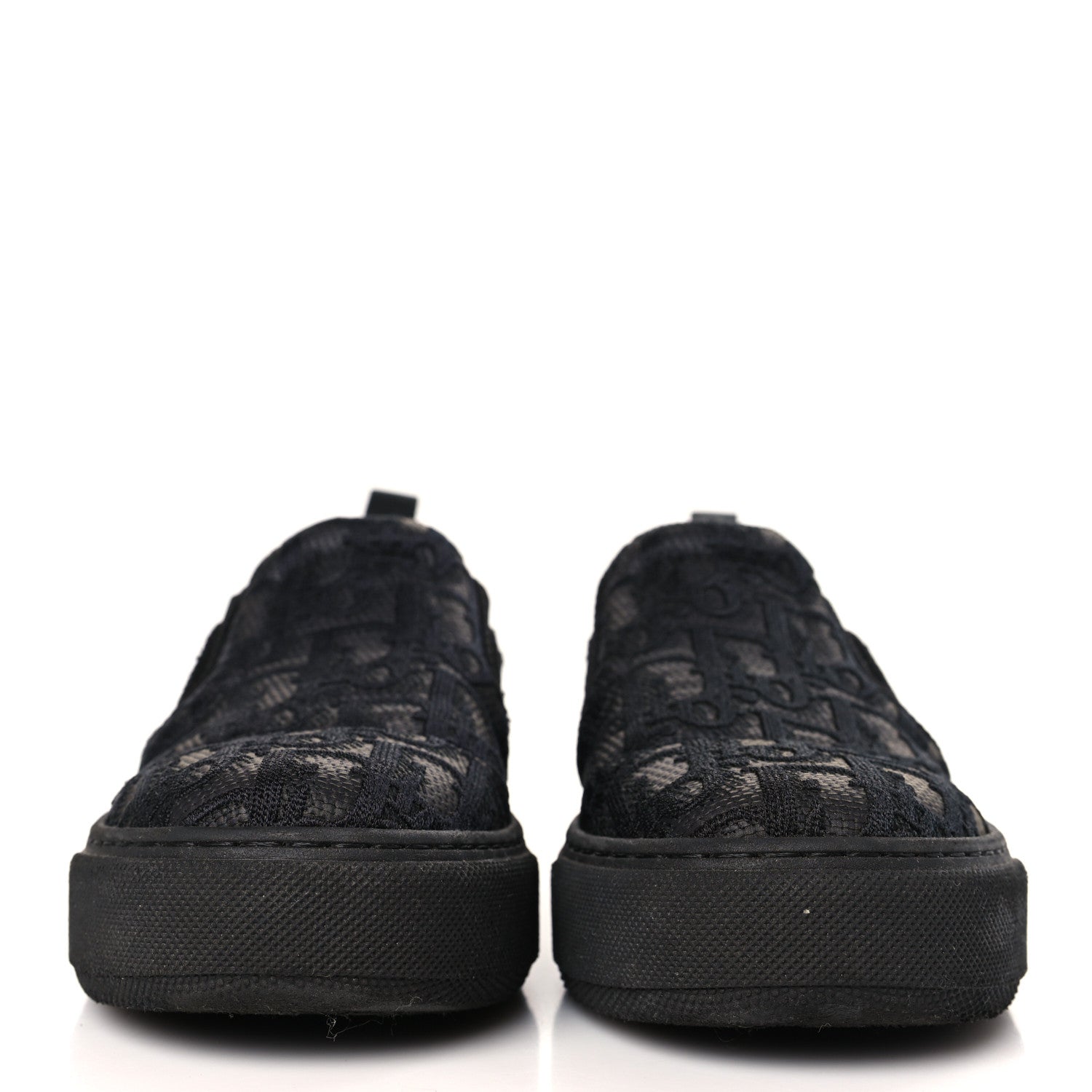 Christian Dior Shiny Technical Fabric Oblique Embroidered Womens Solar Slip On Sneakers 35.5 Black 2 of 7