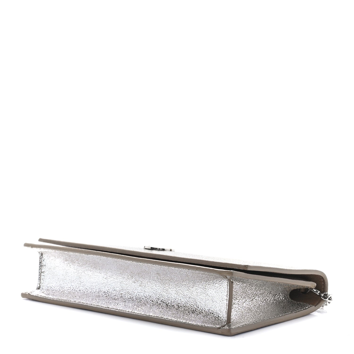 Jimmy Choo Metallic Calfskin Clutch With Chain Champagne 9 of 12