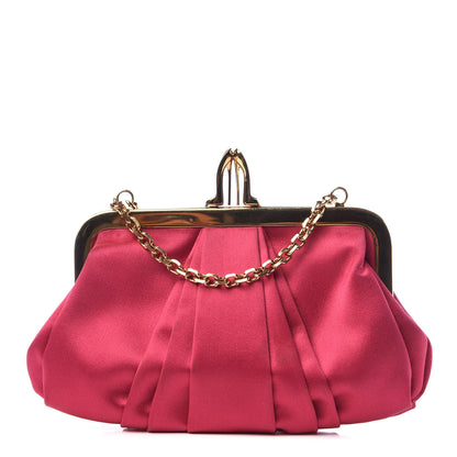 Christian Louboutin Satin Loubi Lula Mini Frame Clutch Peony Pink 1 of 9