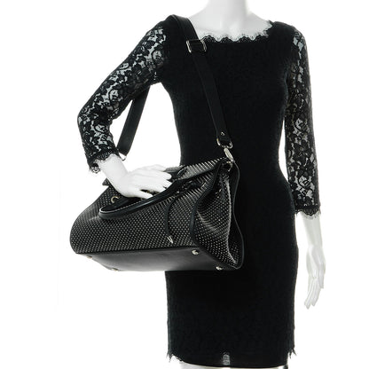 Jimmy Choo Studded Grainy Leather Medium Rosalie Black 2 of 10