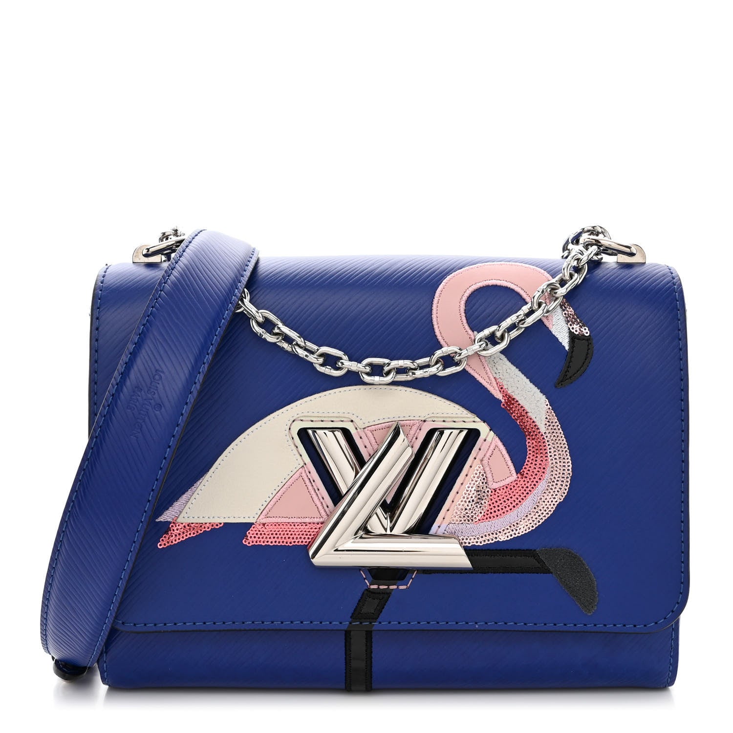 Louis Vuitton Epi Flamingo Twist Shoulder Bag MM Blue 1 of 10