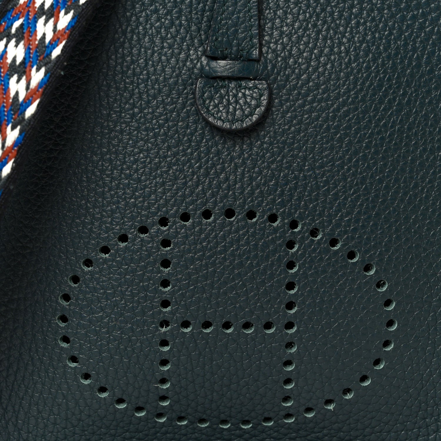 Hermes Taurillon Clemence Zigzag Evelyne TPM Vert Cypress Black Deep Bleu 9 of 11