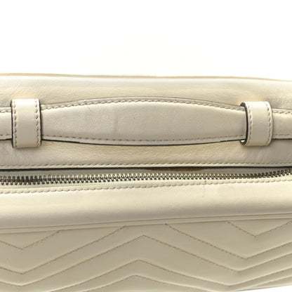 Gucci Calfskin Matelasse Sylvie Web Small GG Marmont Top Handle Shoulder Bag White 17 of 18