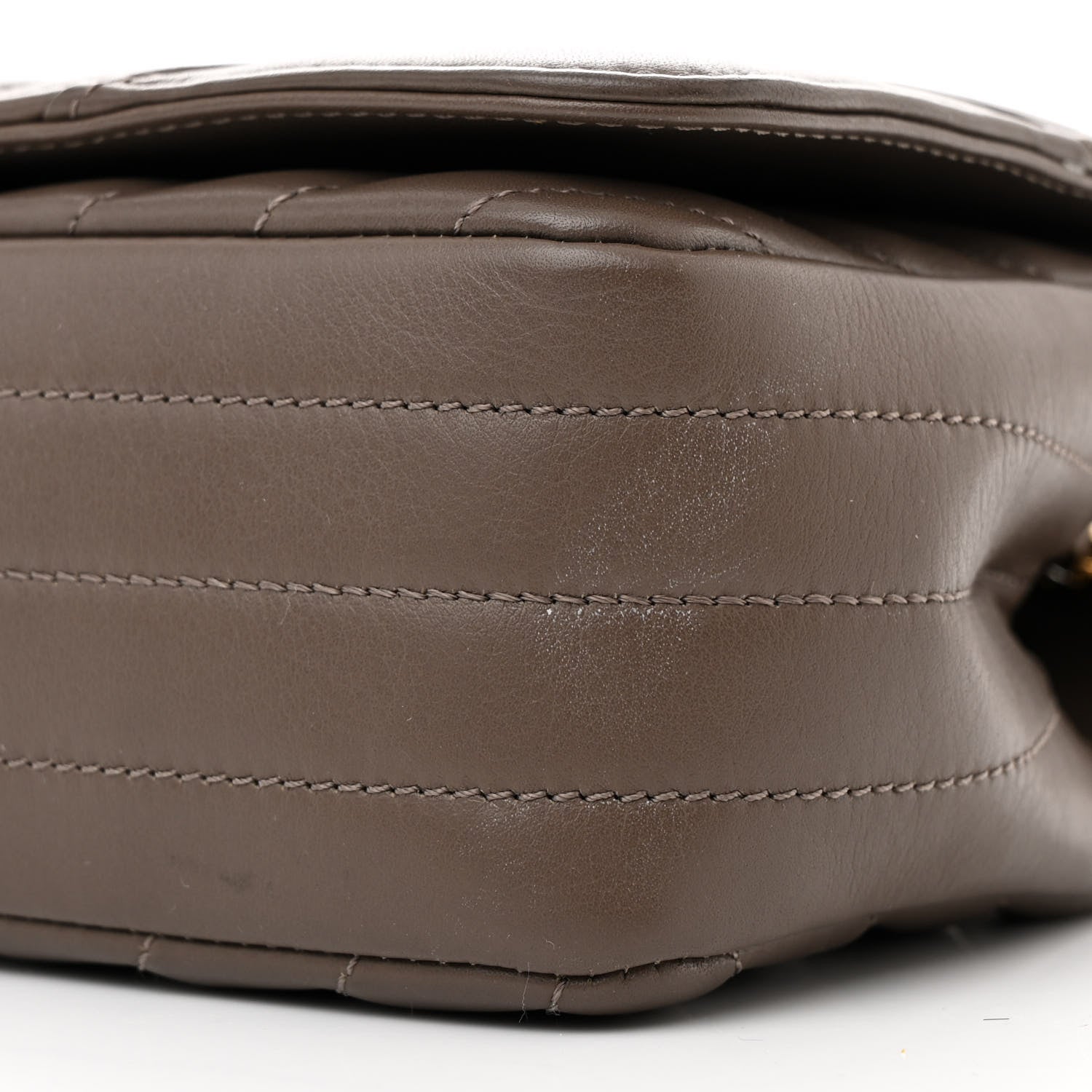 Chanel Calfskin Chevron Quilted Mini Statement Flap Khaki 10 of 12