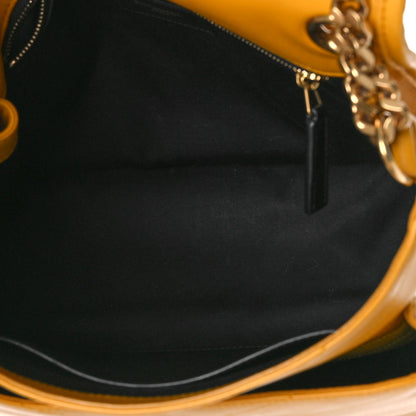 Saint Laurent Lambskin Matelasse Monogram Medium Niki Chain Satchel Yellow 5 of 9