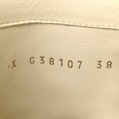 Chanel Shearling Sheepskin High Boots 38 Ivory Black 10 of 11