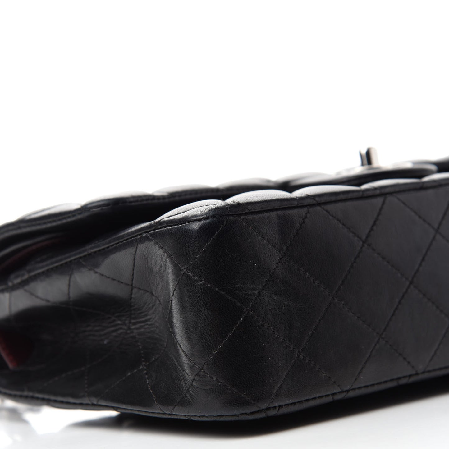 Lambskin Quilted Medium Double Flap Black