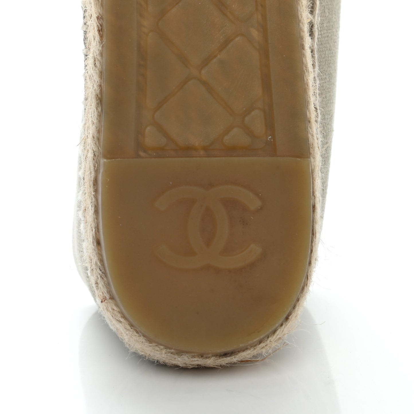 Canvas Grosgrain CC Espadrilles 38 Beige Black