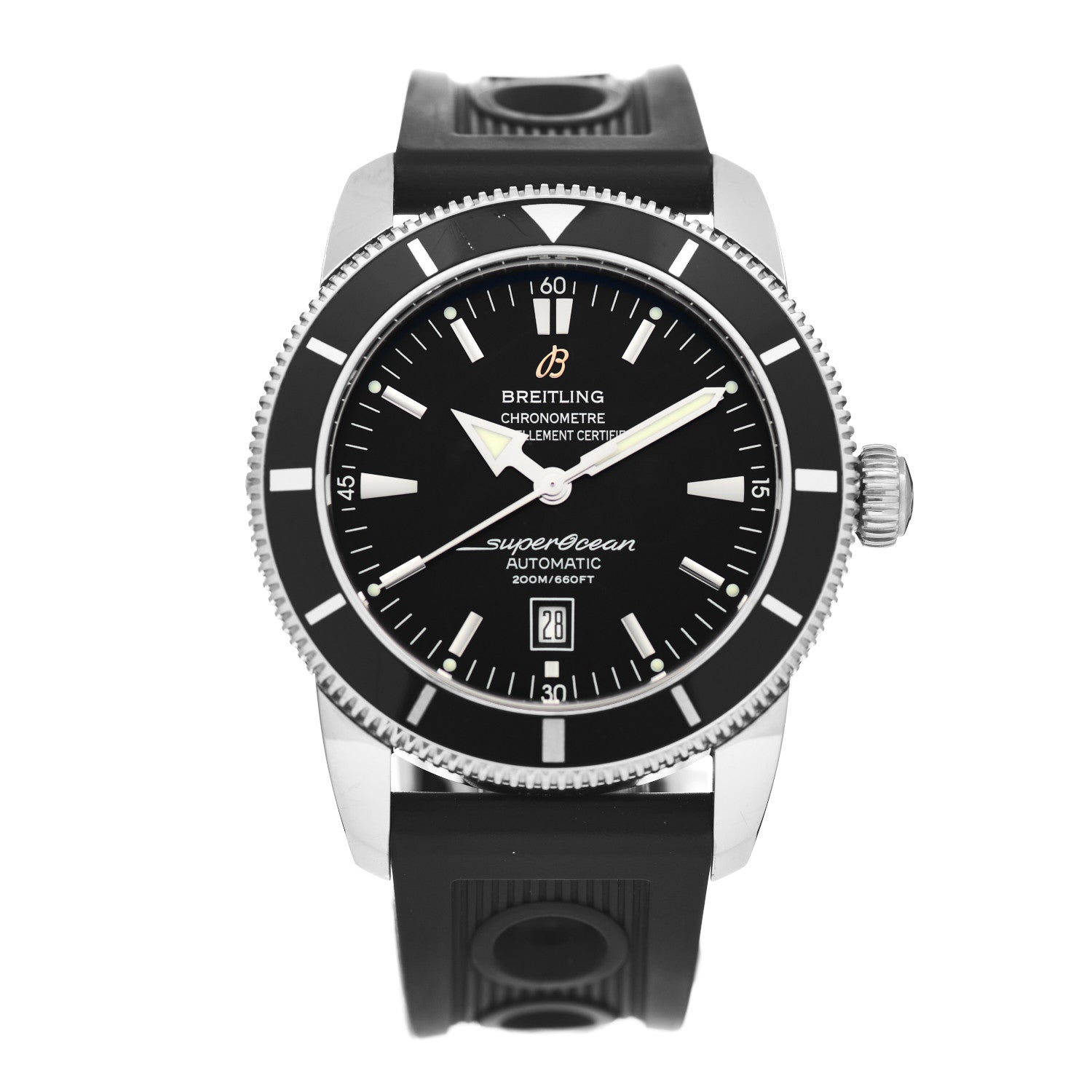 Breitling Stainless Steel Rubber 46mm Superocean Heritage II B20 Automatic Watch Black A17320 1 of 4