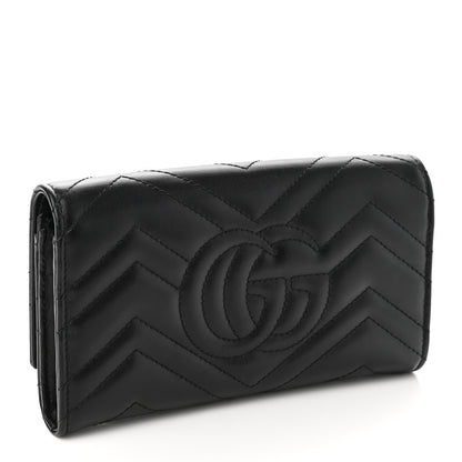Gucci Calfskin Matelasse GG Marmont Continental Wallet Black 3 of 8