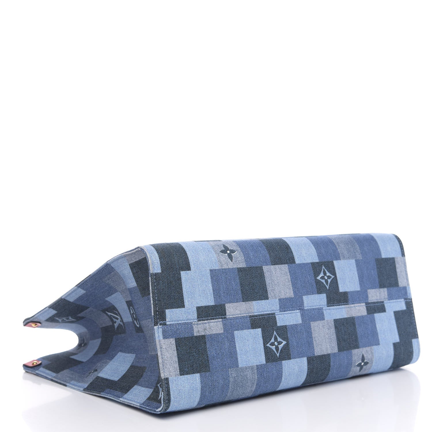 Louis Vuitton Denim Damier Monogram Onthego Blue Rouge 5 of 9