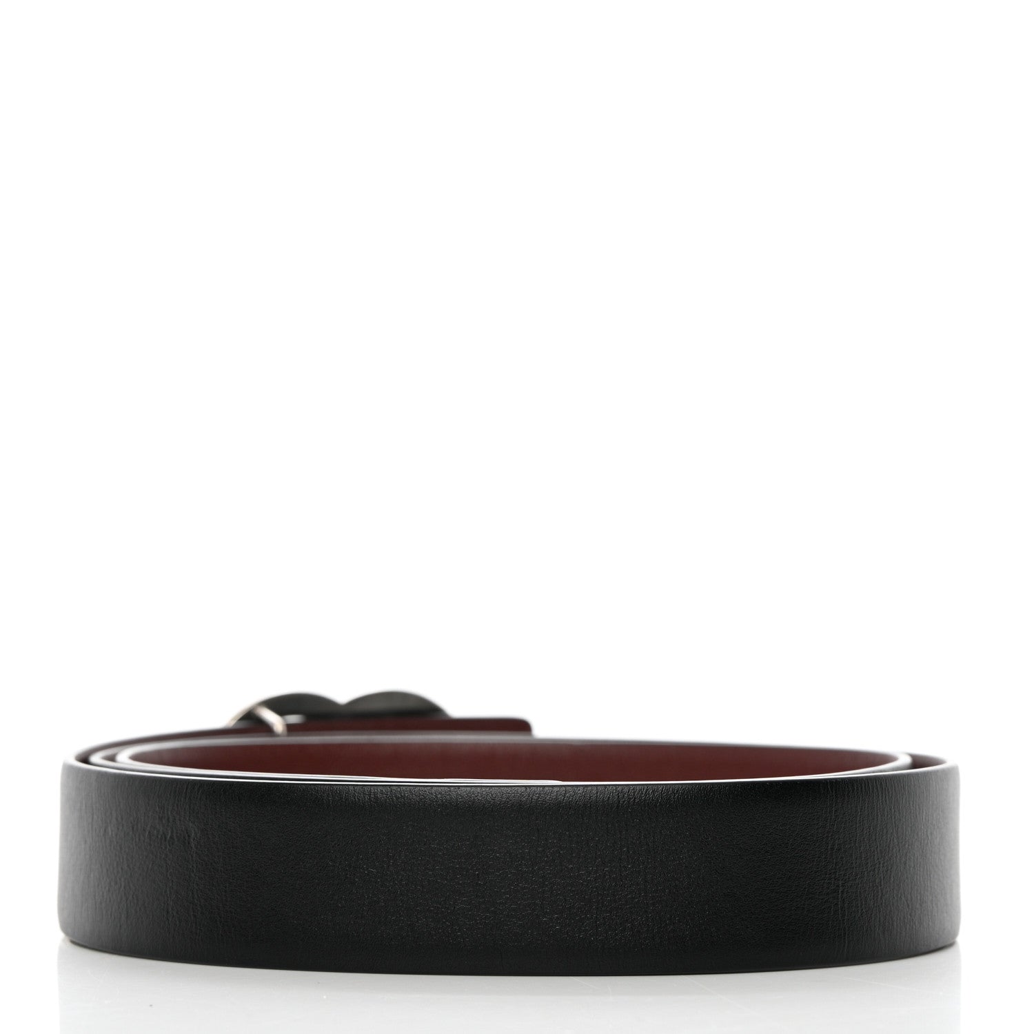 Chanel Calfskin CC Reversible Belt 95 Black Burgundy 2 of 7
