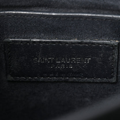 Saint Laurent Calfskin Crocodile Embossed Medium Monogram Sunset New Graphite 6 of 12