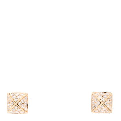 Hermes 18K Rose Gold Diamond Clou d'H Stud Earrings 1 of 5