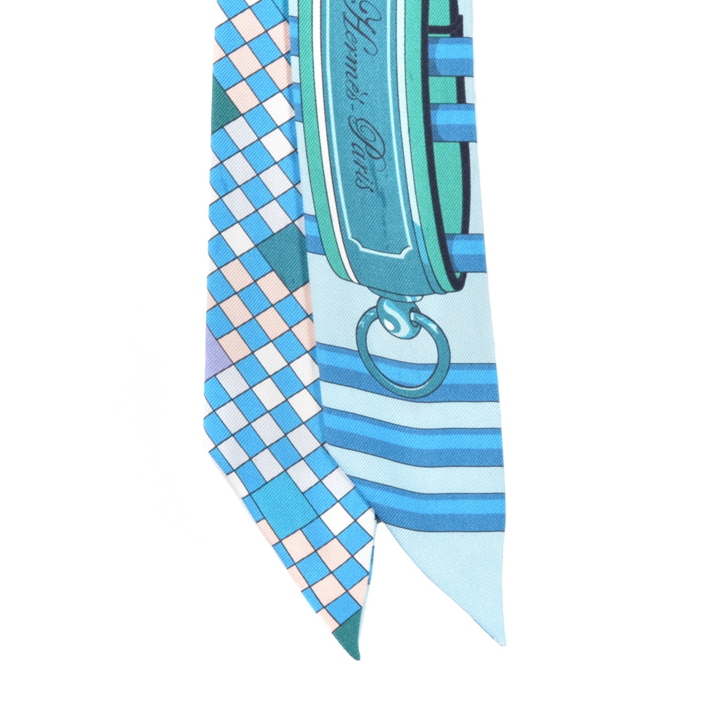 Silk Colliers De Chiens Remix Twilly White Turquoise