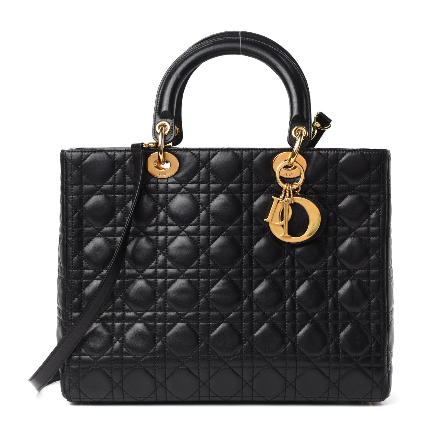 Lambskin Cannage Large Lady Dior Black