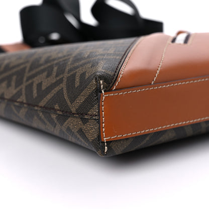 Fendi Glazed Fabric Vitello King FF 1974 Diagonal Medium East West Messenger Tobacco Moro Cuoio 7 of 10