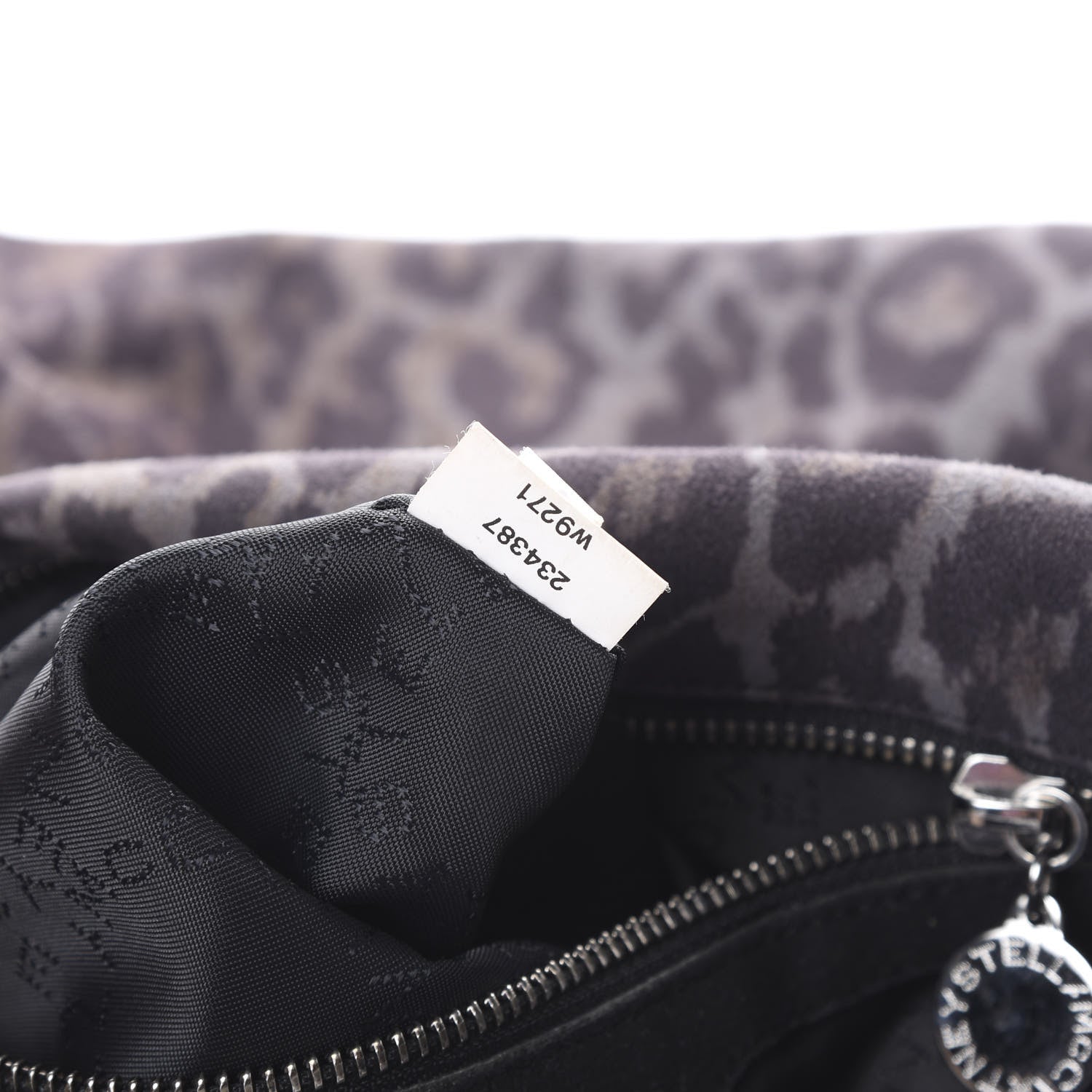 Stella McCartney Shaggy Deer Leopard Print Falabella Fold Over Tote Grey 6 of 11