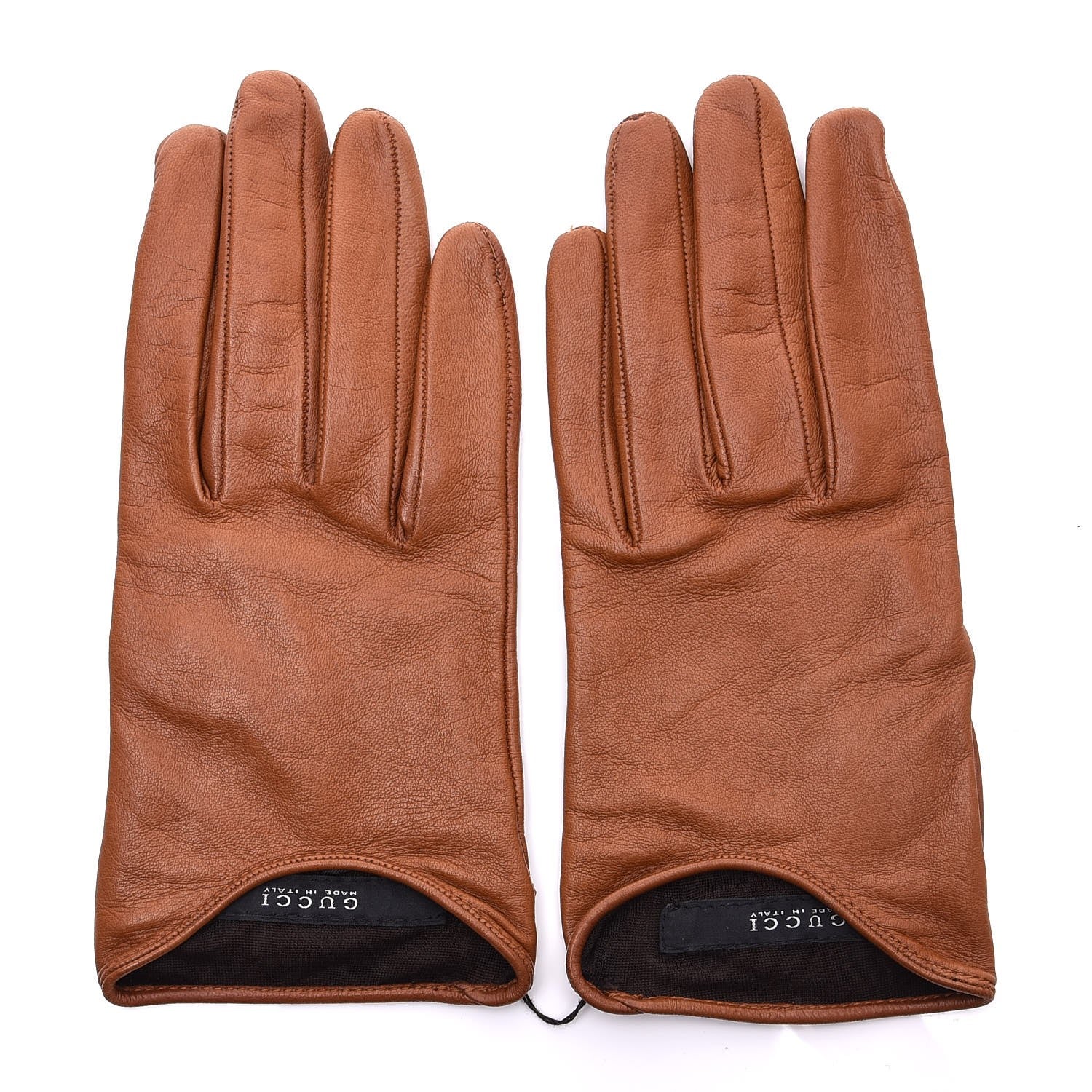 Gucci Nappa Interlocking G Driving Gloves 7 Brown 1 of 3