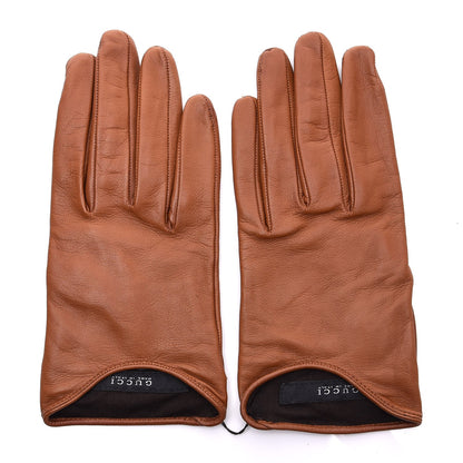 Gucci Nappa Interlocking G Driving Gloves 7 Brown 1 of 3