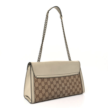Gucci Monogram Margaux Calfskin Medium Emily Chain Shoulder Bag Beige Ebony Mystic White 3 of 14