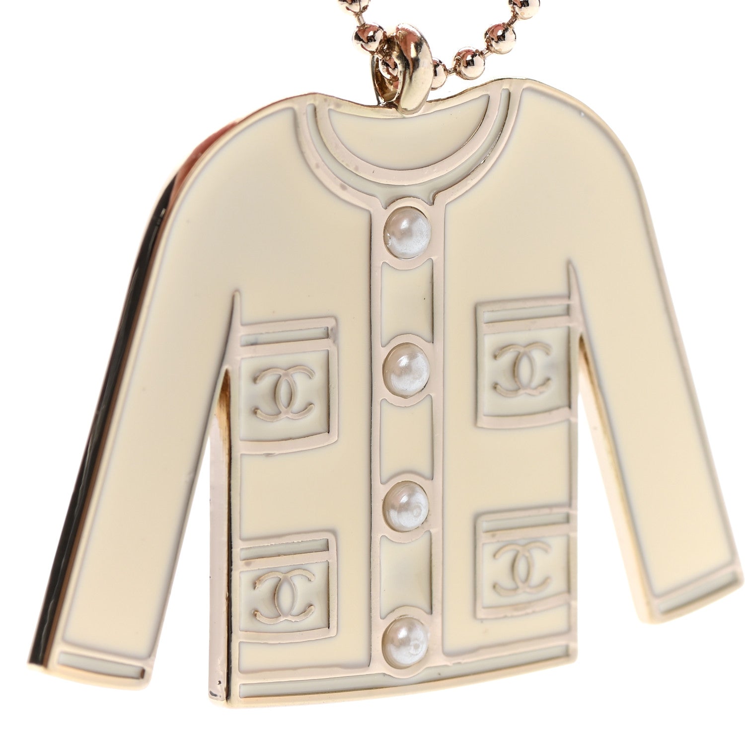 Chanel Pearl Enamel Blazer Jacket Charm 5 of 6