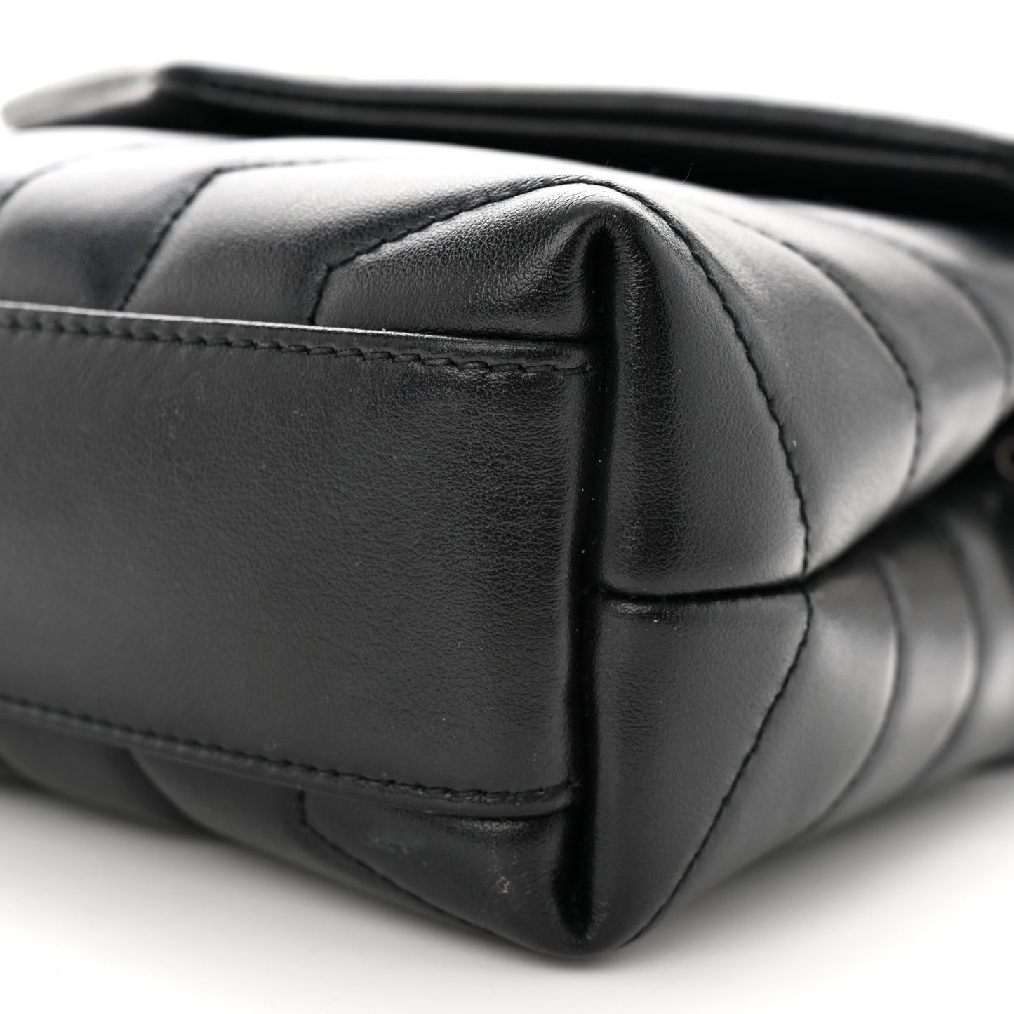 Calfskin Y Quilted Monogram Toy Loulou Crossbody Bag Black