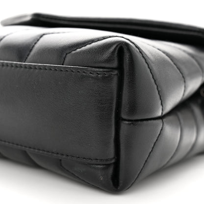 Saint Laurent Calfskin Y Quilted Monogram Toy Loulou Crossbody Bag Black 10 of 15